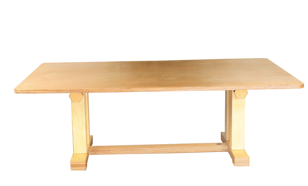 zwergriese – höhenverstellbarer Tisch aus Birken-Multiplex
